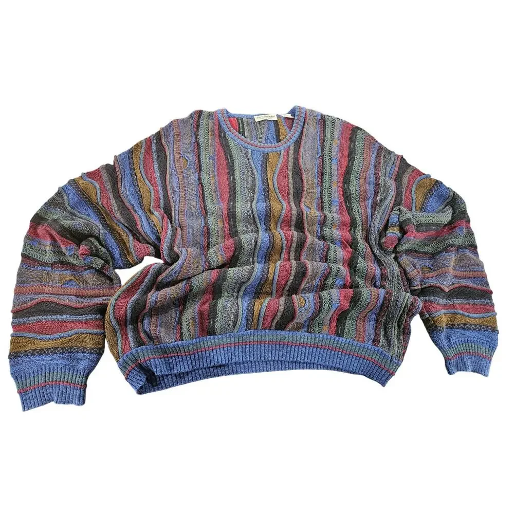 Vintage Norm Thompson Coogi Style Sweater XL Made in Italy Cotton Blend